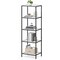 Narrow Glass Shelf Bookcase with Steel Frame for Bedroom Living Room Office Bathroom Storage